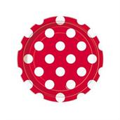 Red and White Dots Dessert Plates 