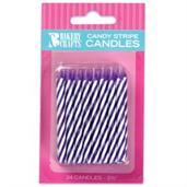 Purple Stripe Birthday Candles 