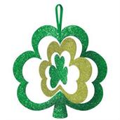 St. Patrick's Day Glitter Spinning Shamrock Sign