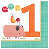 Barnyard 1st Birthday Lunch Napkins (16)