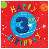 Blast Off 3rd Birthday Lunch Napkins (16)