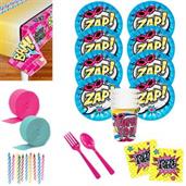Superhero Girl Deluxe Tableware Kit (Serves 8)