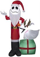 5 Foot The Nightmare Before Christmas Jack Skellington and Zero Light Up Inflatable Lawn Decoration