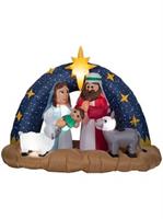 Snowy Night Nativity Scene Inflatable Airblown Decor