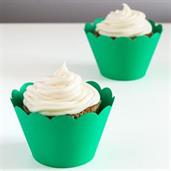 Green Scalloped Cupcake Wrapper (12)