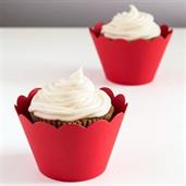 Red Scalloped Cupcake Wrapper (12)