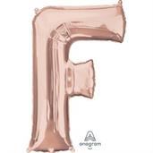 Jumbo Rose Gold Letter 32" Foil Balloon - F