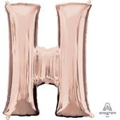 Jumbo Rose Gold Letter 32" Foil Balloon - H