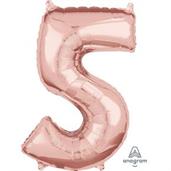 Rose Gold 26" Number Foil Balloon - 5