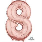 Rose Gold 26" Number Foil Balloon - 8