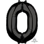Black 26" Number Foil Balloon - 0
