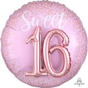 Sixteen Blush 36" Jumbo Shaped Foil Balloon