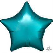 Luxe Sateen 19" Foil Star Balloon - Jade