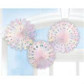 Iridescent Honeycomb Hanging Snowflakes
