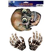 3D Window Skull & Hand Sticker