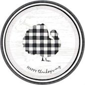 Black & White Check Turkey Lunch Plates