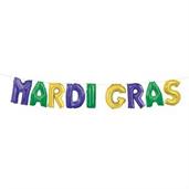Mardi Gras Foil Balloon Banner Kit