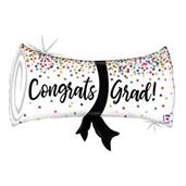Congrats Grad Confetti 31" Diploma Foil Balloon