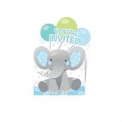 Blue Elephant Birthday Pop Up Invitation