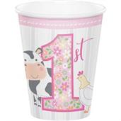 Sweet Farmhouse 1st Birthday 9oz Paper Cups (8)