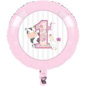 Sweet Farmhouse 1st Birthday Foil Balloon