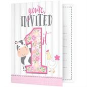 Sweet Farmhouse 1st Birthday Folded Invitations (8