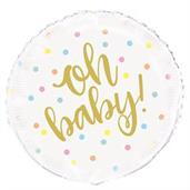"Oh Baby" Gold 18" Foil Balloon