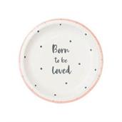 Pink Born To Be Loved Dessert Plate (12)