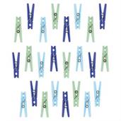 Blue Multi Baby Shower Clothespin Favors