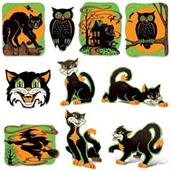 Vintage Halloween Fluorescent Cutouts