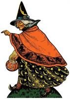 Vintage Halloween Witch Stand-Up