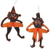 Vintage Halloween Jtd Tango Witch & Cat