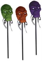 Glittered Plastic Skulls w/Stick
