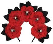 Day Of The Dead Red Floral Headband