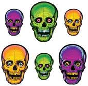 Vintage Halloween Nite-Glo Skull Cutouts