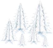 3-D Clear Plastic Winter PineTree Ctrpcs