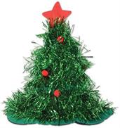Tinsel Christmas Tree Hat