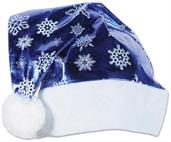 Metallic Blue Santa Hat