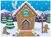 Gingerbread House Fabric Backdrop