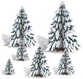 3-D Winter Pine Tree Centerpieces