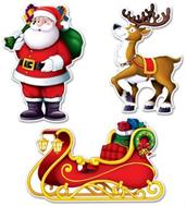 Santa, Sleigh & Reindeer Cutouts