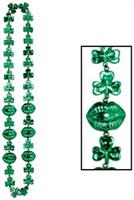 Shamrock Beads w/Kiss Me Lips