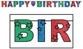 Glittered Happy Birthday Streamer