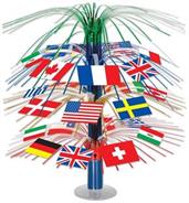 International Flag Cascade Centerpiece