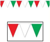 Red, White & Green Pennant Banner
