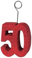Glittered "50" Photo/Balloon Holder