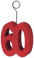 Glittered "60" Photo/Balloon Holder