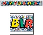 Metallic Happy Birthday Fringe Banner