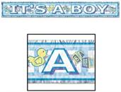 Metallic It's A Boy Fringe Banner