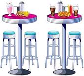 Soda Shop Tables & Stools Props